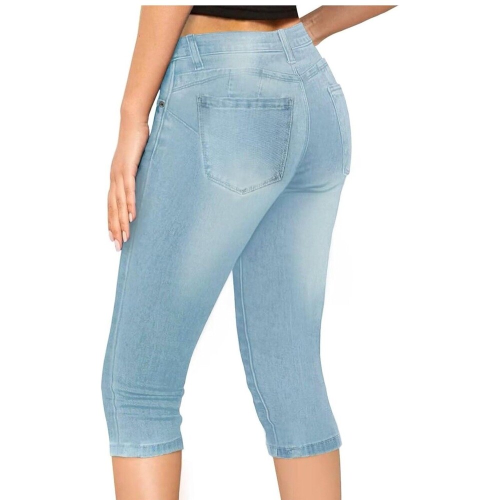 Hybrid & Company Women's Butt Lift Comfy Stretch Denim Capri Jeans Sz 11